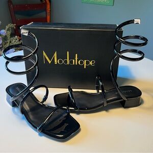 Modatope Black Strappy Women's Sandals